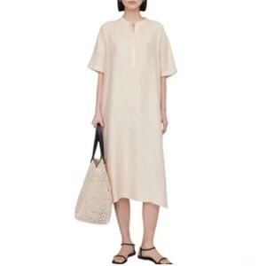 NWT Rrace Chic Yellow Linen Midi Dress Open Twist Back